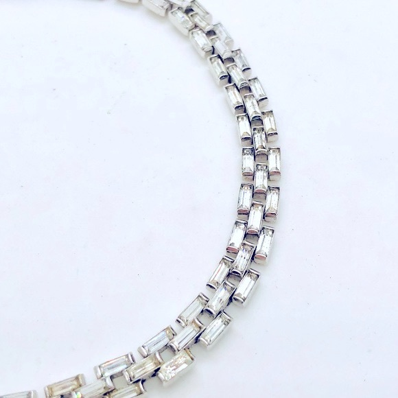 Vintage Rare CROWN TRIFARI Baguette Rhinestone Necklace - Picture 9 of 17